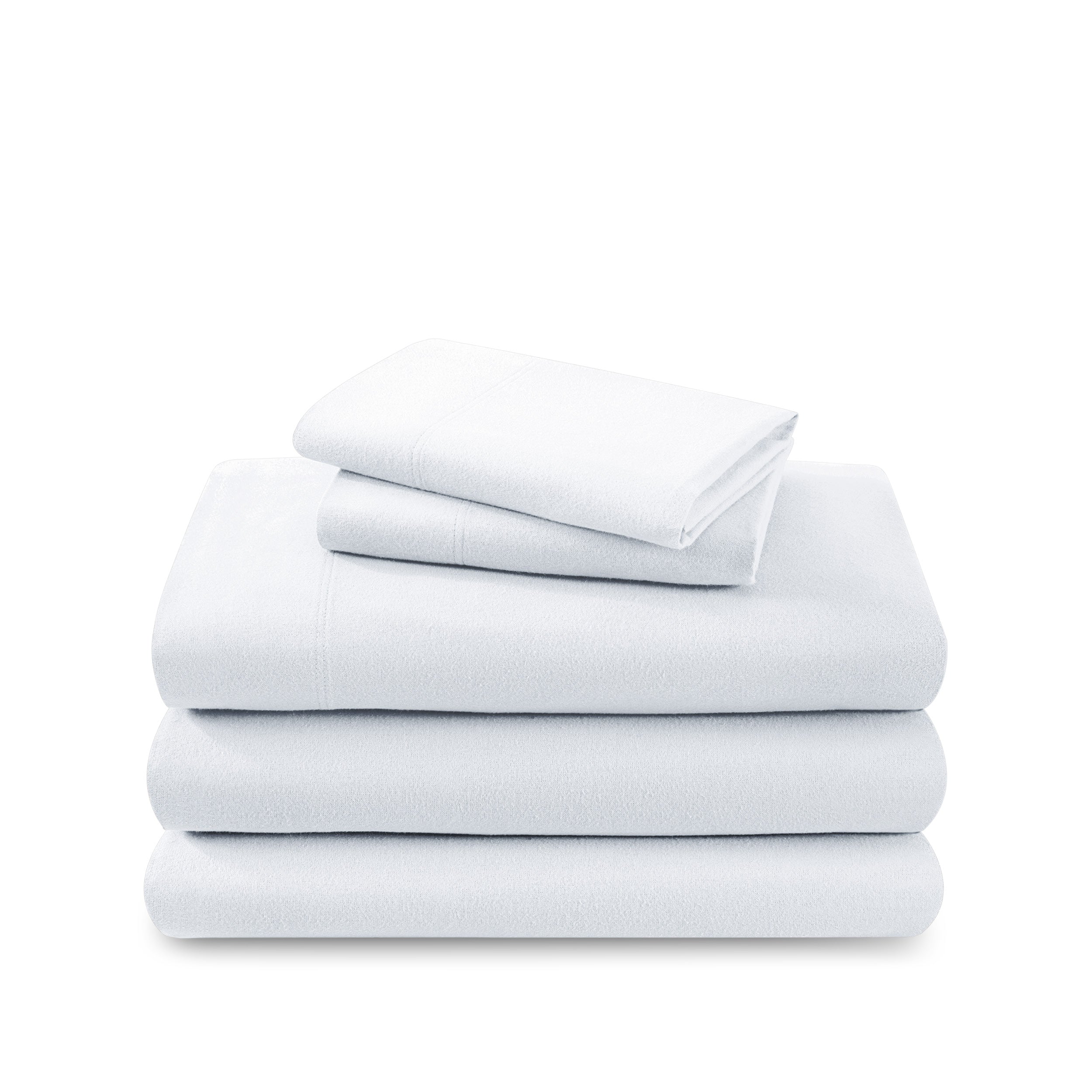 A neat stack of a flannel sheet set