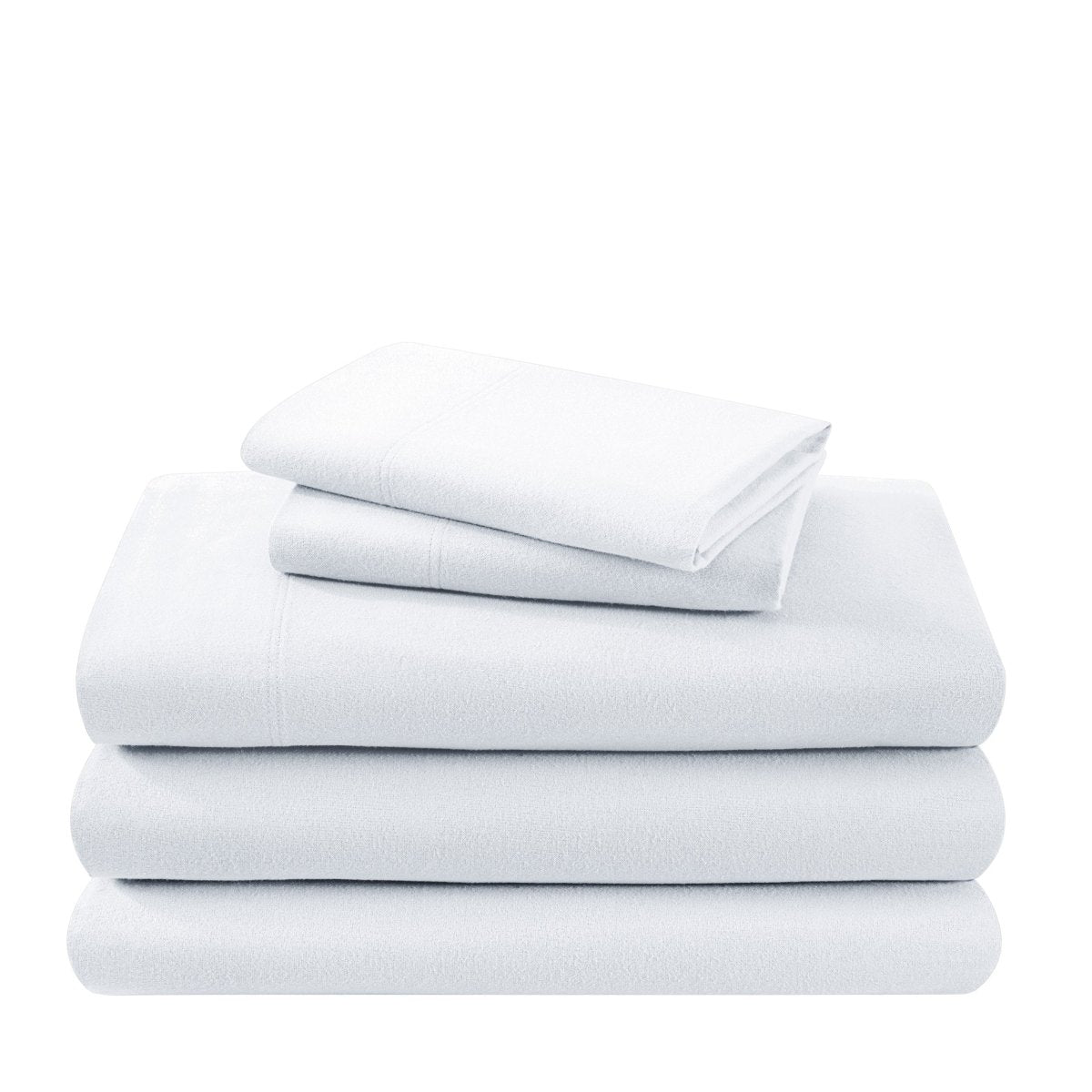 A neatly arranged set of flannel sheets