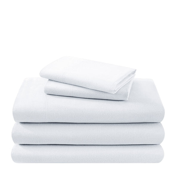 A neatly arranged set of flannel sheets
