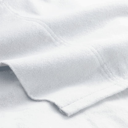 Close-up of the top of a flannel sheet