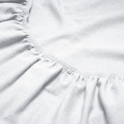 Close-up of flannel fitted sheet.