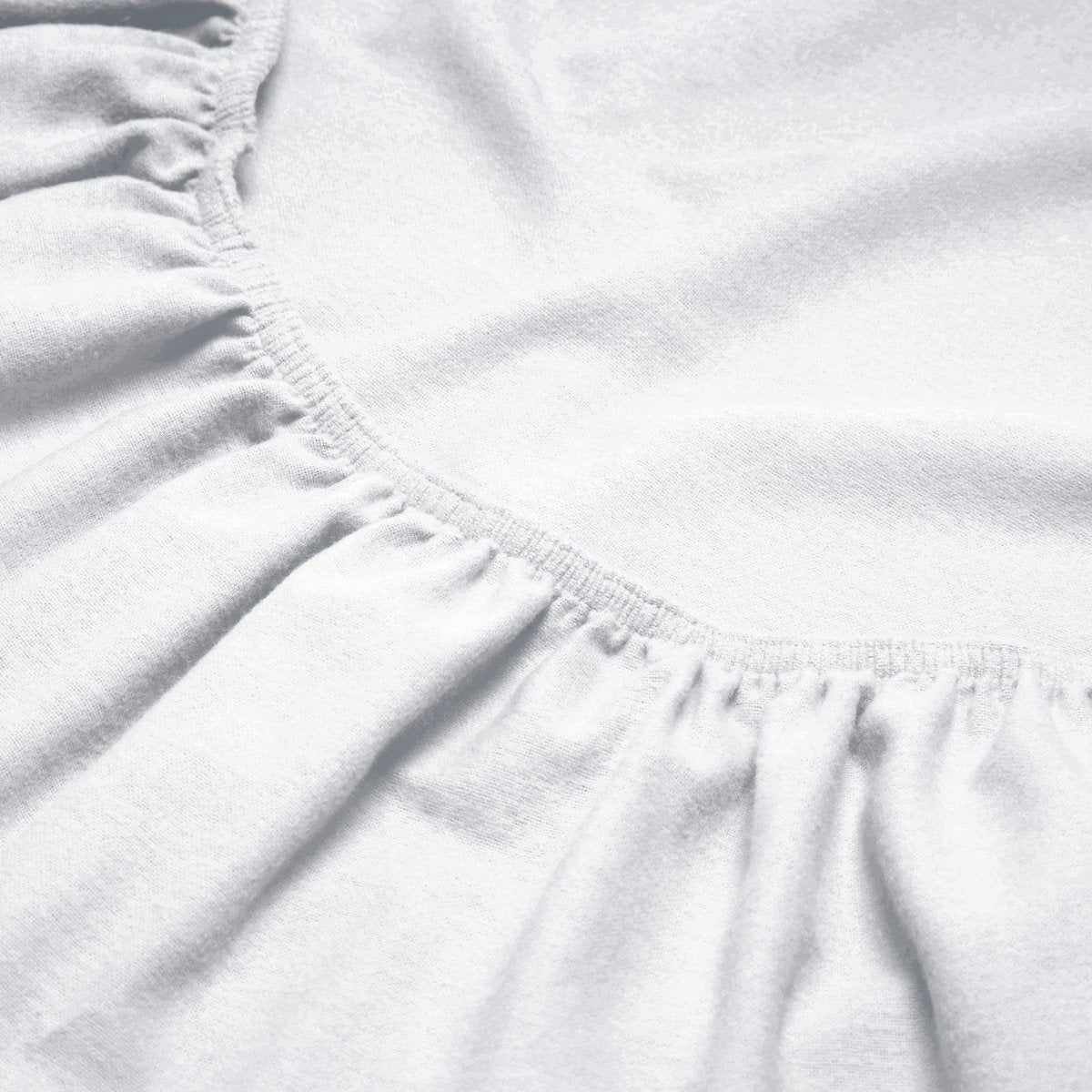 Close-up of flannel fitted sheet.