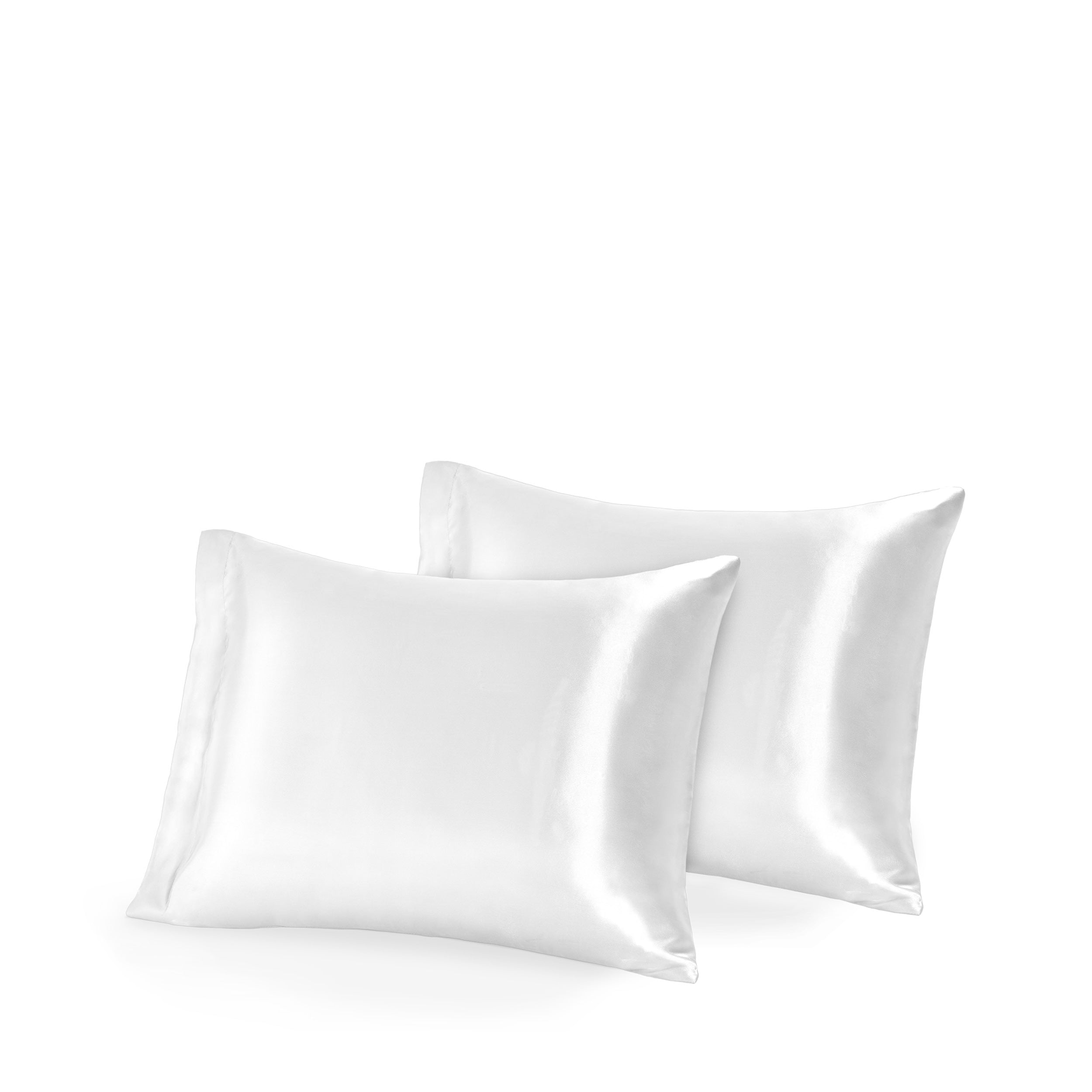 Two mulberry silk pillowcases on pillows