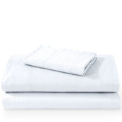 Washed sheet set folded and stacked