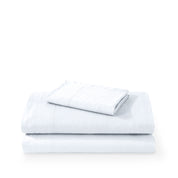 Washed sheet set folded and stacked