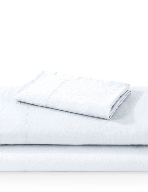 Washed sheet set folded and stacked