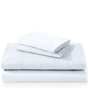 Washed sheet set folded and stacked