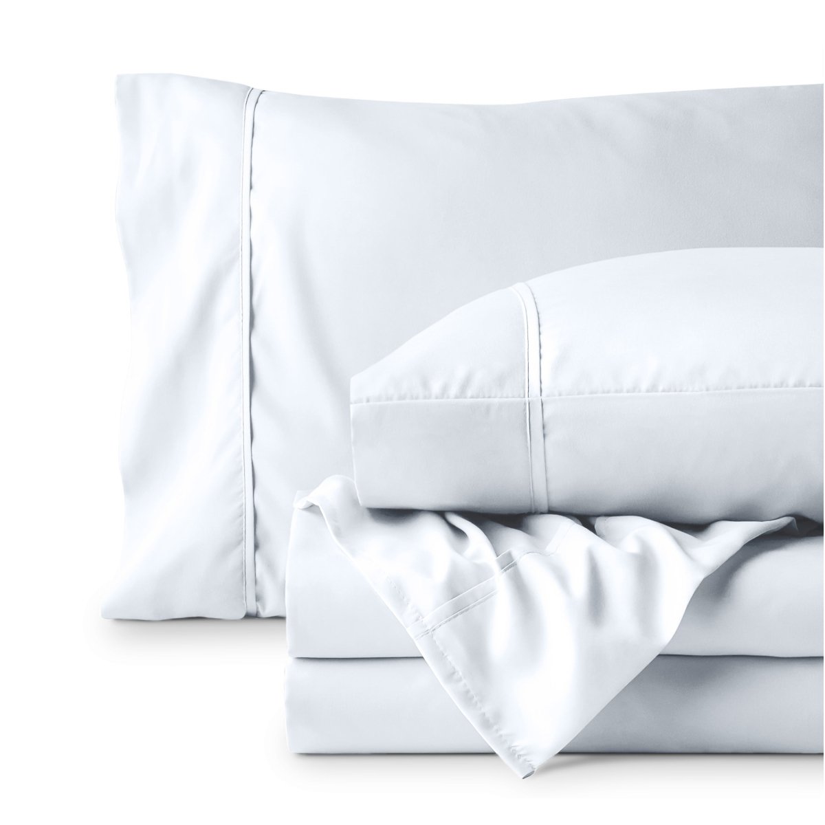 Sheet set folded on a white background