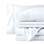 Sheet set folded on a white background