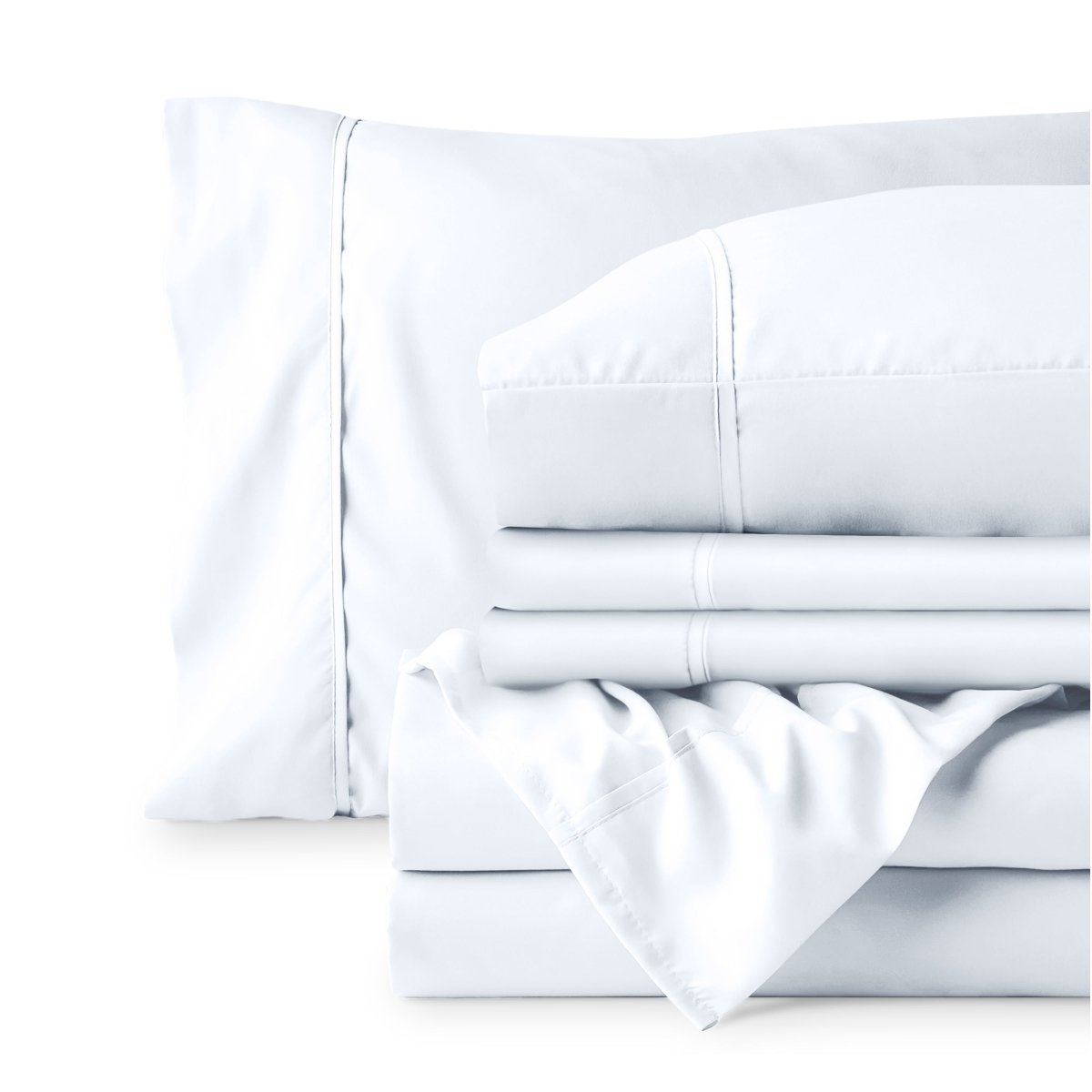Sheet set folded on a white background