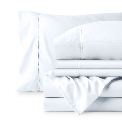 Sheet set folded on a white background