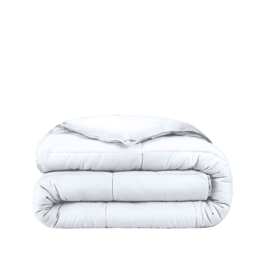 A white duvet insert folded