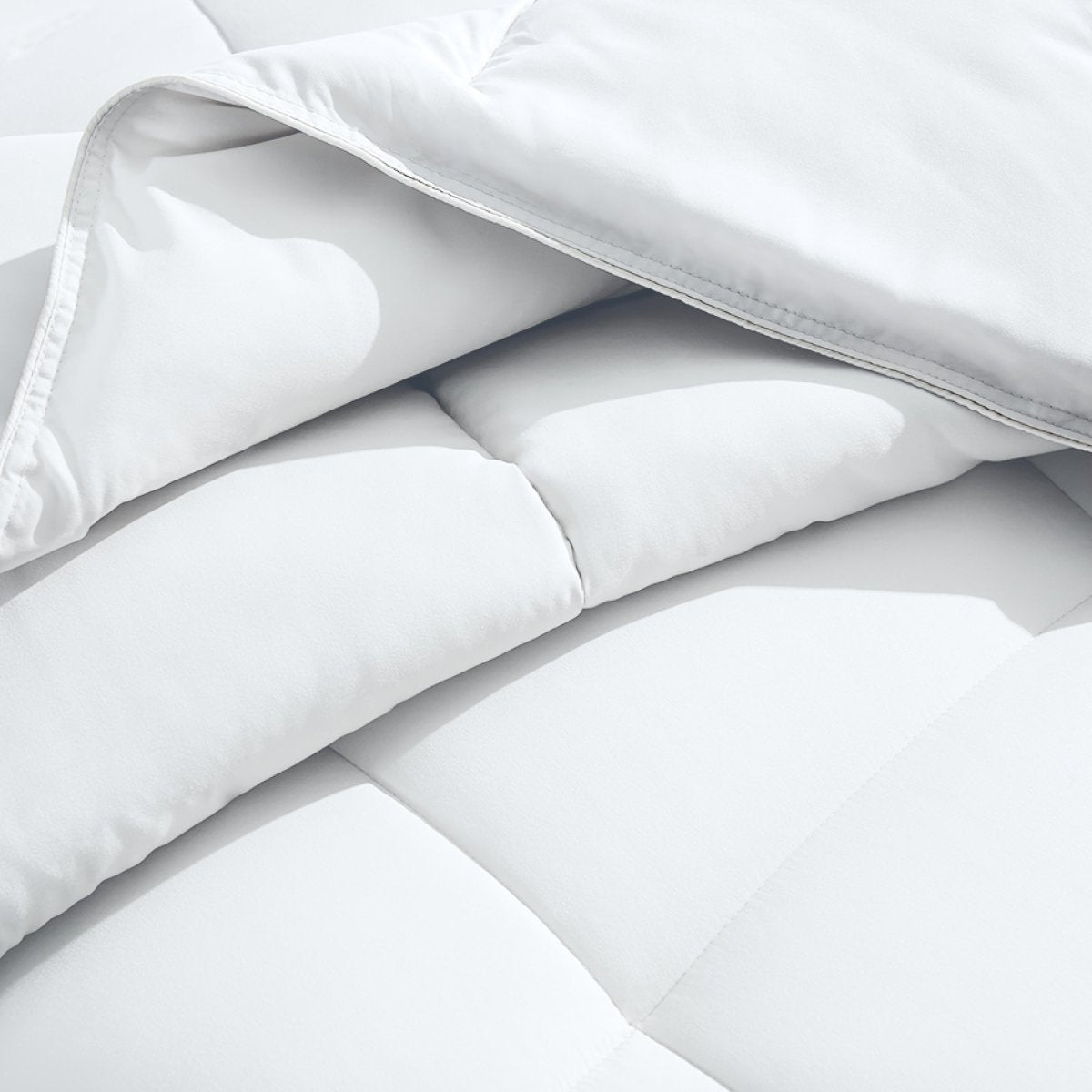 Close-up of a microfiber duvet insert