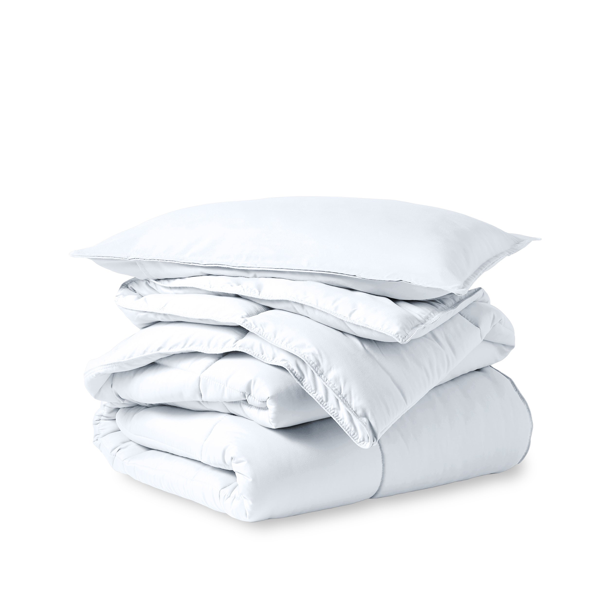Comforter set folded and stacked