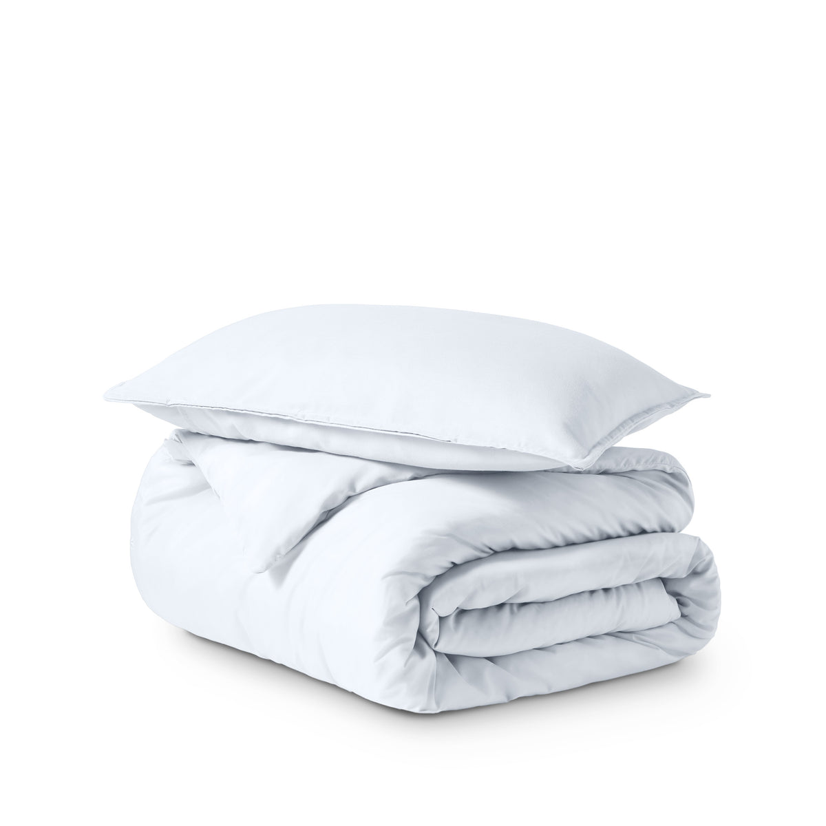 Ultra soft duvet cover folded and stacked