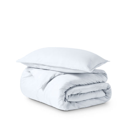 Ultra soft duvet cover folded and stacked