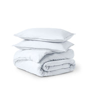 Ultra soft duvet cover folded and stacked