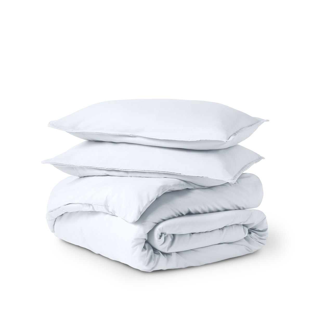 Ultra soft duvet cover folded and stacked