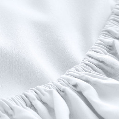 Close-up of fitted sheet showing the all around elastic