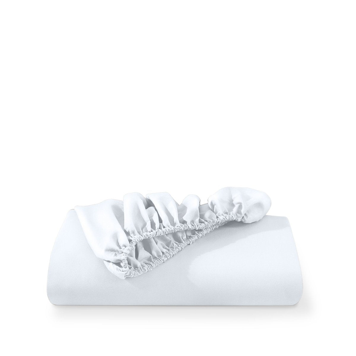 White fitted sheet on a white background