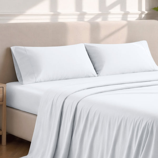Matching sheets and pillowcases on a bed