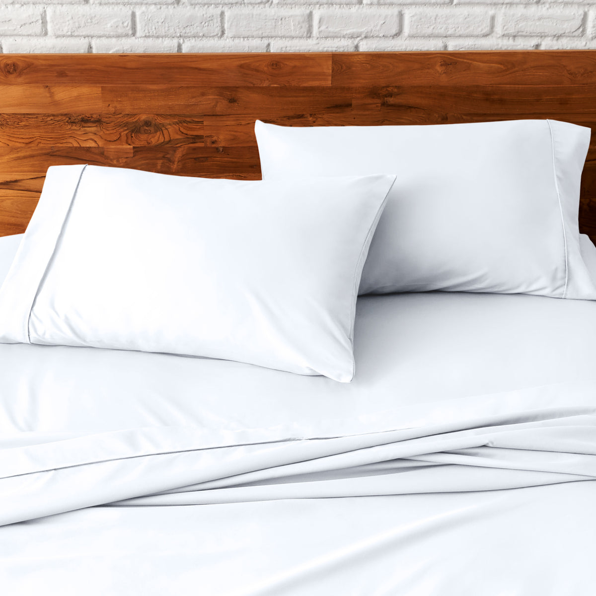Close up of pillowcases on a bed