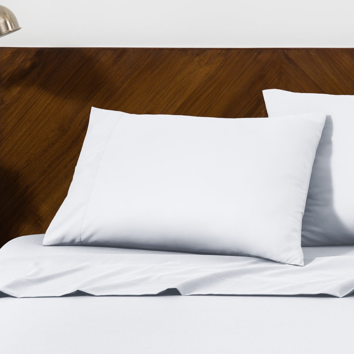 Close up of pillowcases on a bed