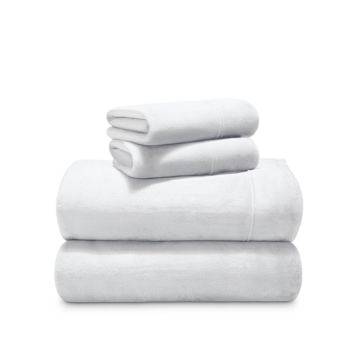 Microplush sheet set stacked