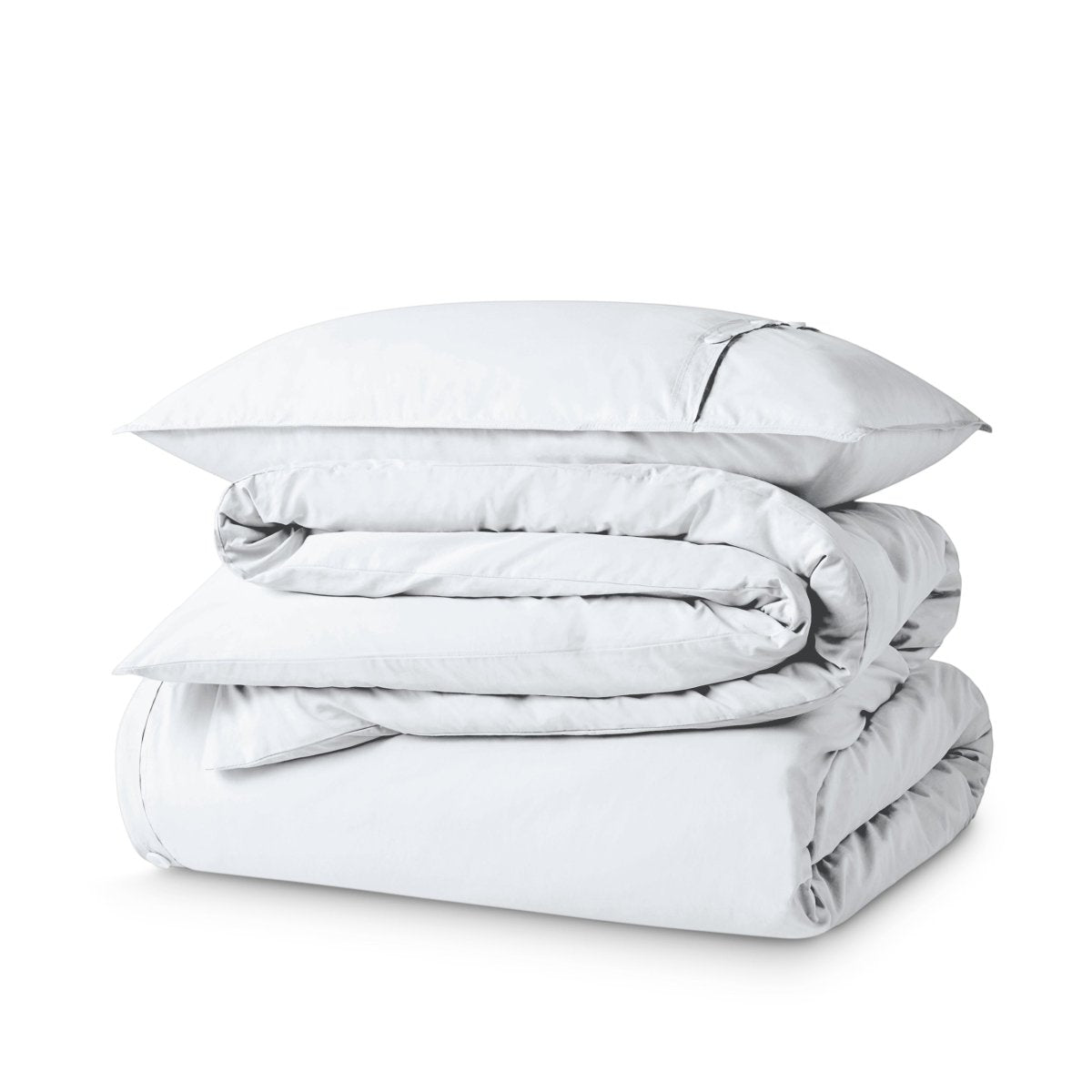 Percale duvet cover set stacked