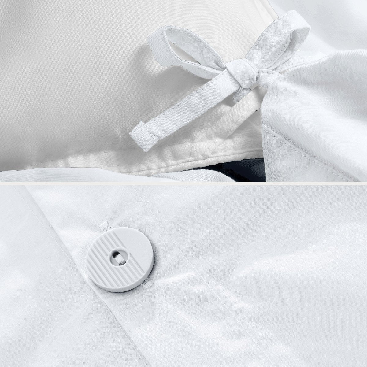 Duvet cover ties and button closure