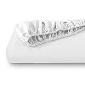 Organic sateen fitted sheet folded
