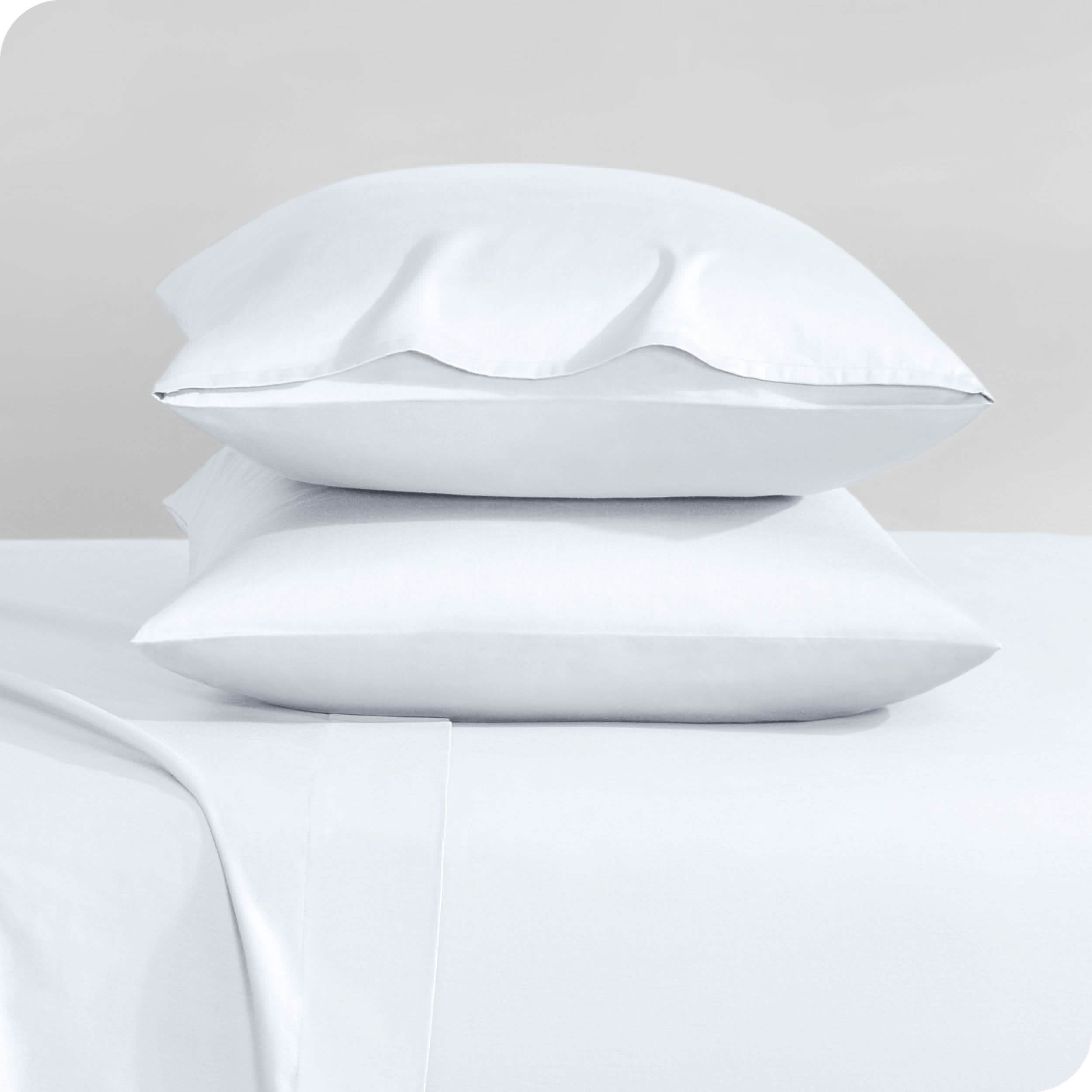 Bare Home Organic Cotton Sateen Pillowcase Set King White