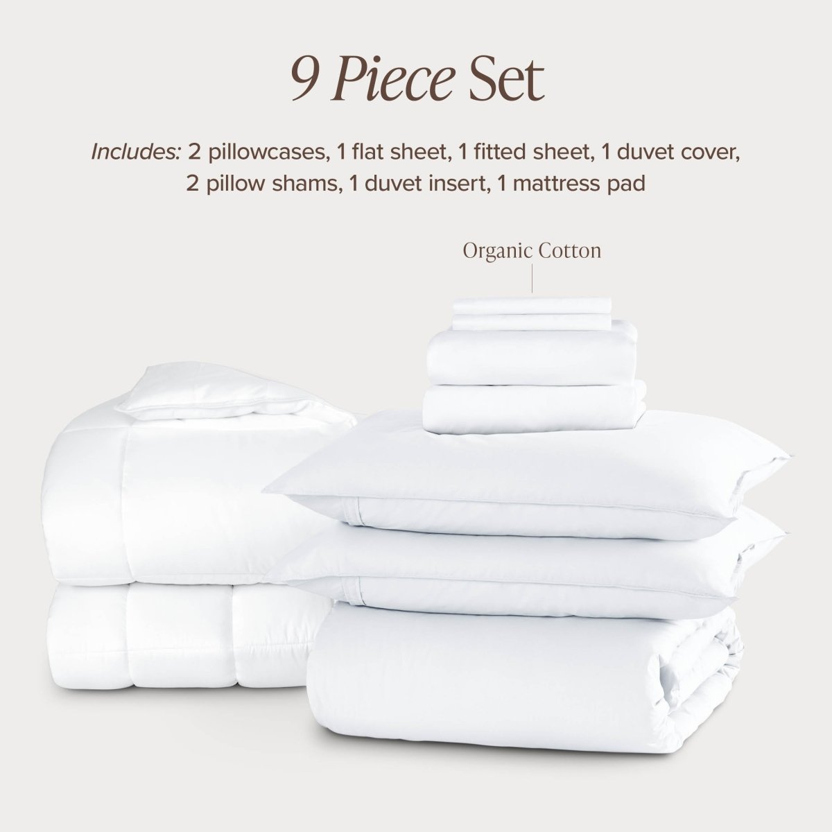 Percale bundle stacked to show what is included