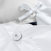 Corner ties and button on a duvet cover