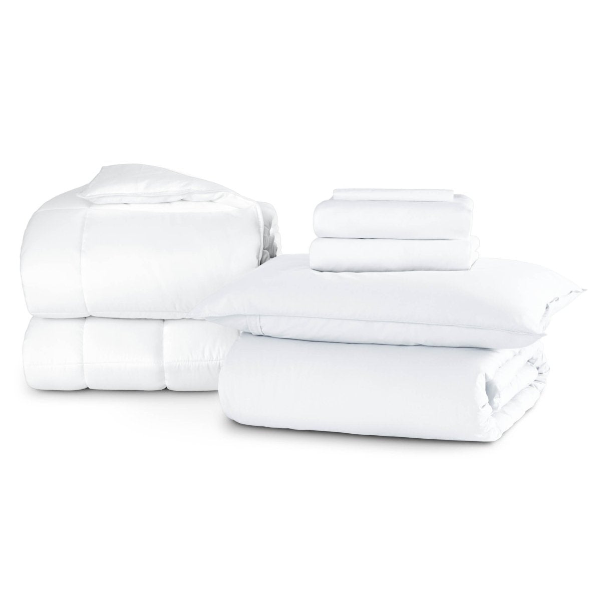 College dorm room with percale bedding