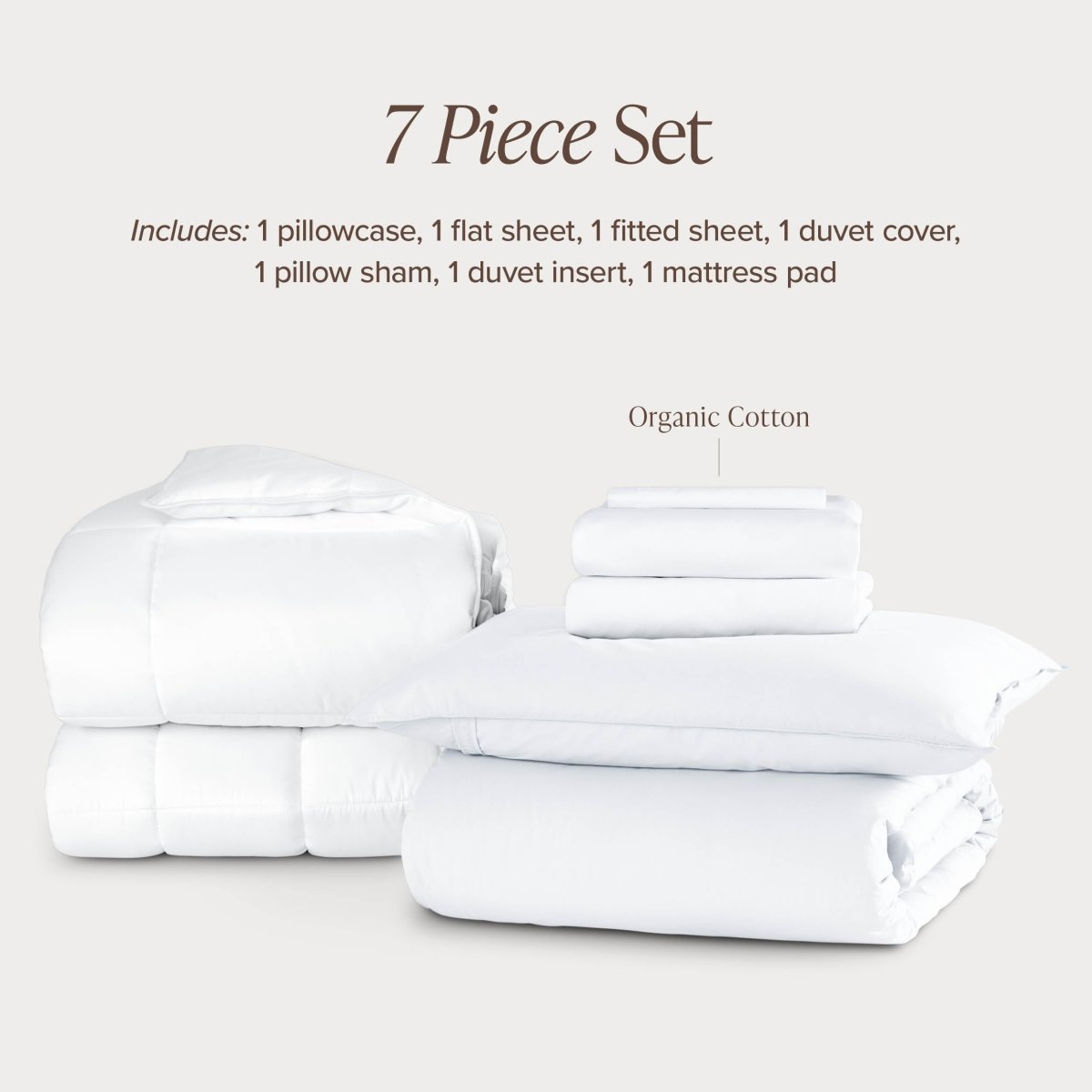 Percale bundle stacked to show what is included