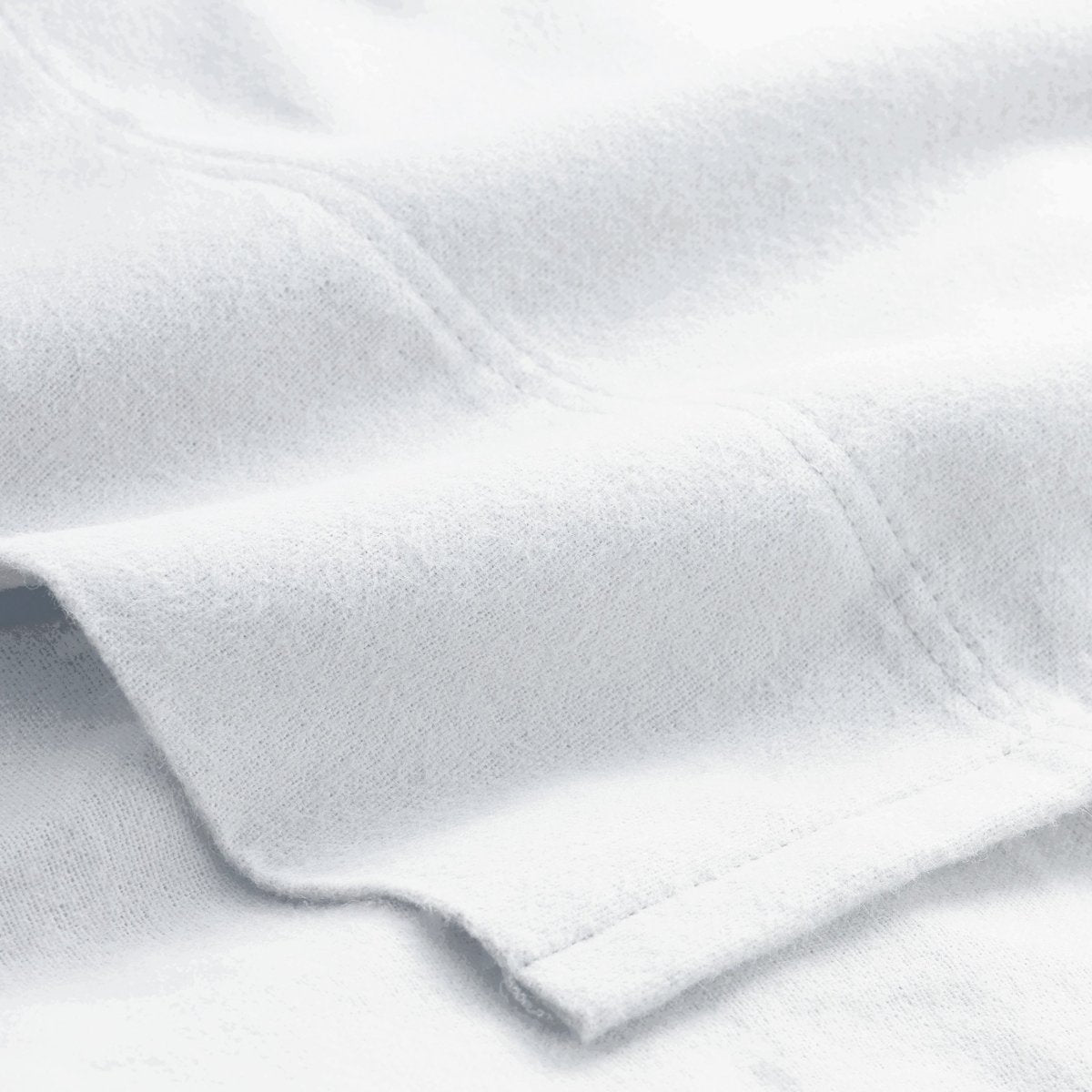 Close-up of organic flannel top sheet