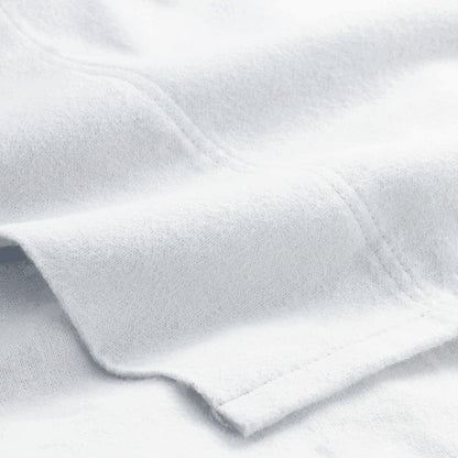 Close-up of organic flannel top sheet
