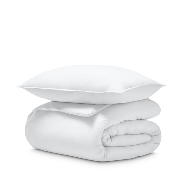 Jersey duvet and pillow sham on a white background