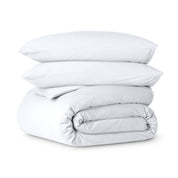 Organic jersey duvet set folded and stacked