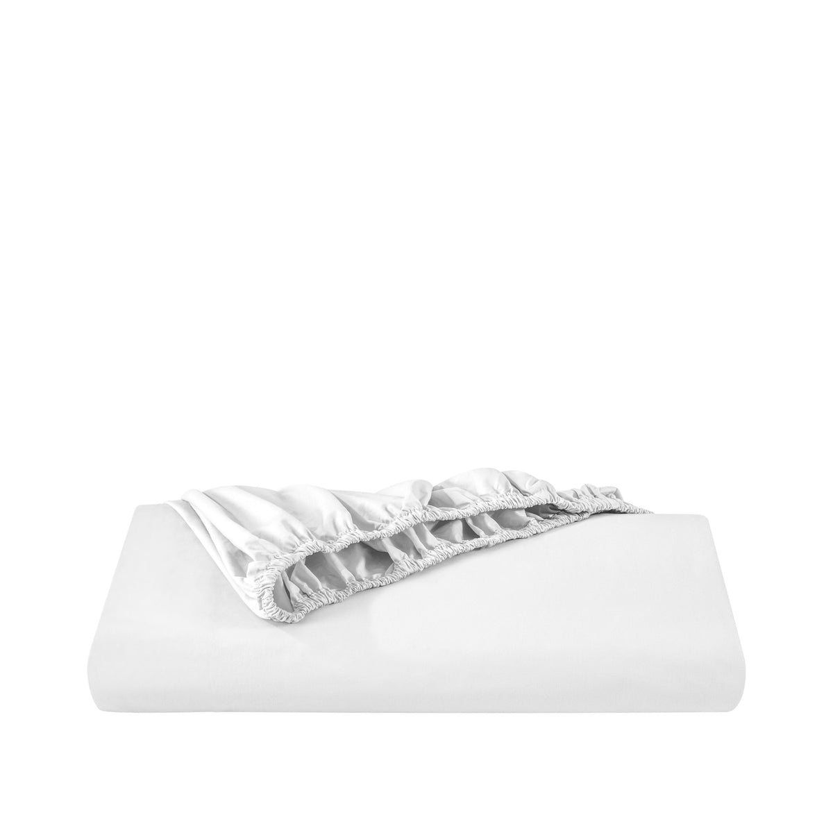 Percale fitted sheet on a white background