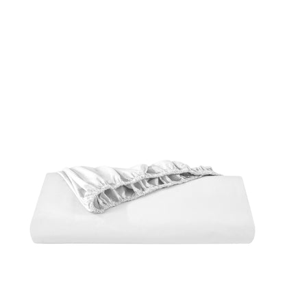Percale fitted sheet on a white background