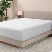 A single fleece fitted sheet on a bed
