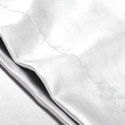 Close-up of the envelope closure on the satin pillowcase