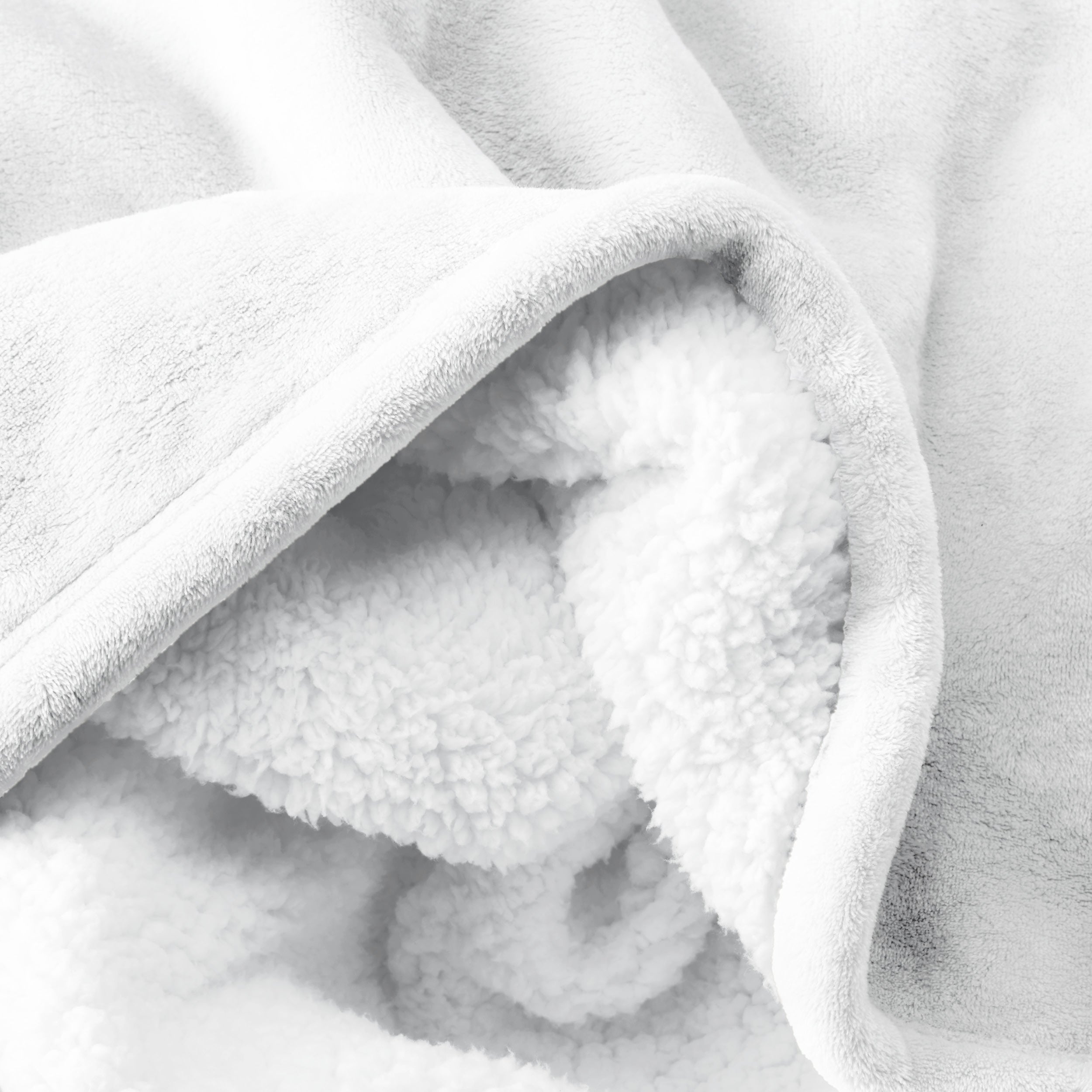 Close up of a sherpa blanket