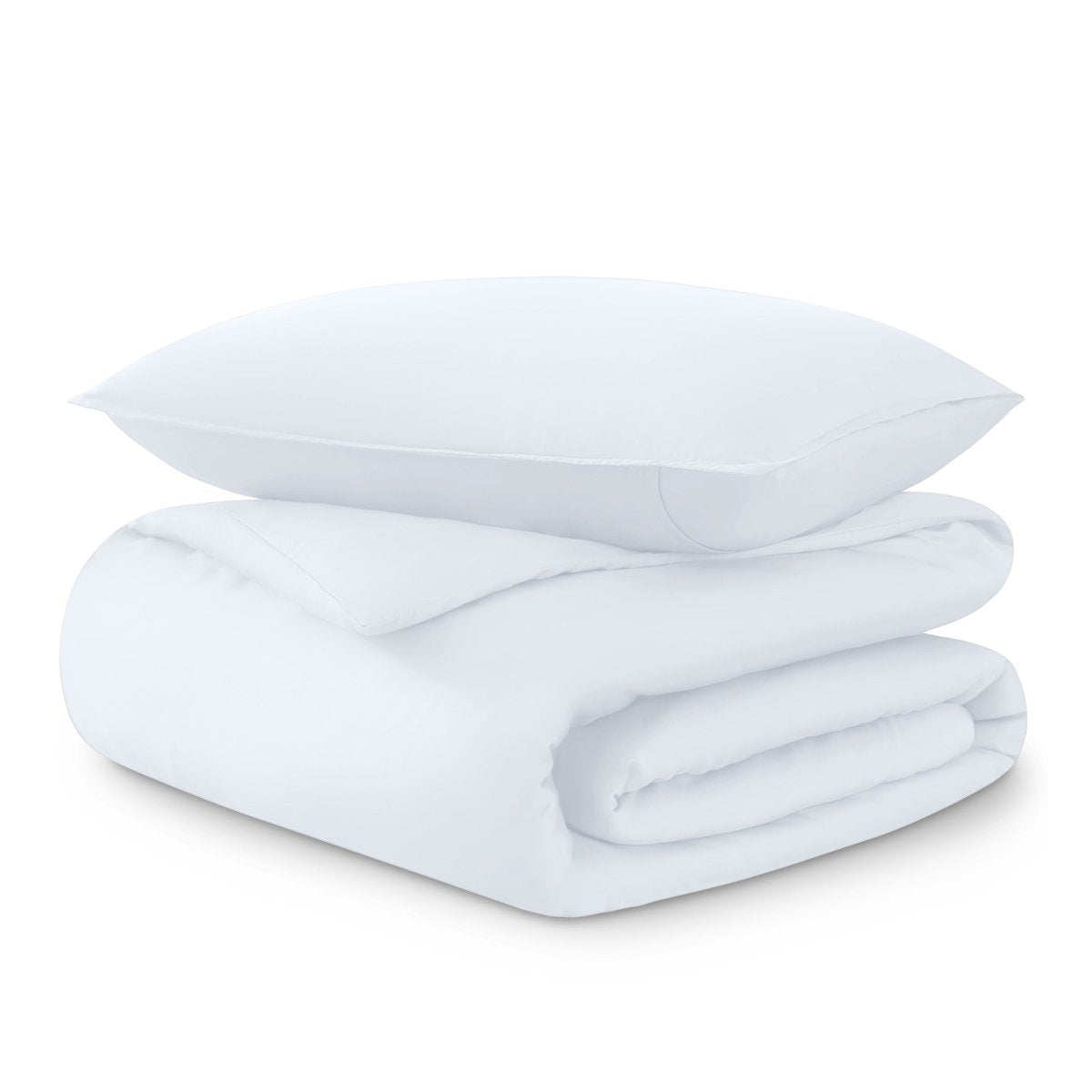 Tencel duvet set folded and stacked