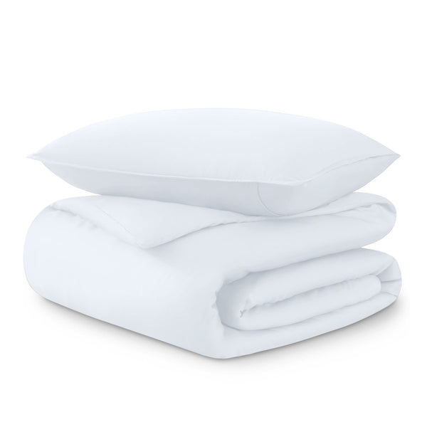 Tencel duvet set folded and stacked