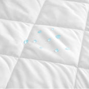 Close up of water drops on a mattress pad