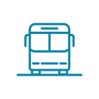 Outline of a bus on a white background