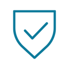 Blue check mark icon on a white background